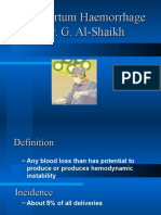 Postpartum Haemorrhage Dr. G. Al-Shaikh