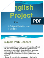 Subject Verb Concord & Modals