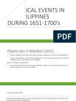 HISTORICAL EVENTS IN THE PHILIPPINES DURING 1651 1700s