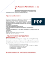 Importancia de La Asistencia Administrativa en Las Organizaciones