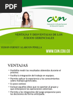 DIAPOSITIVAS Ventajas y Desventajas Juegos Gerenciales