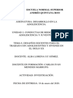 Desafíos Docentes para El Trabajo Con Adolescentes y Jóvenes en El Siglo XX