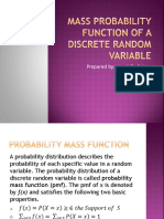 2 - Mass Probability Function of A Discrete Random Variable