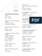 Test Questions GRADE 9 NAIL CARE