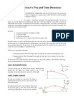 Module-8: Motion in Two and Three Dimension: Case 1: Horizontlal Projection