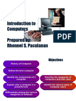 Introduction To Computers Prepared By: Rhonnel S. Paculanan