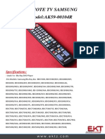 90 Remote TV Samsung Ak59-00104r