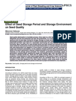 Effect of Seed Storage Period and Storage Environment On Seed Quality