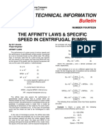 Affinity Laws and Specific Speed in Centrifugal Pumps