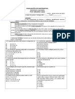 Evaluación de Matemática Múltiplos y Factores