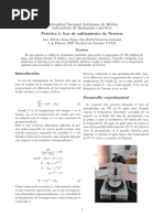 Ley de Enfriamiento de Newton