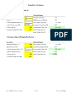 Calculations Based On Motor HP Cable-Size-Spreadsheet