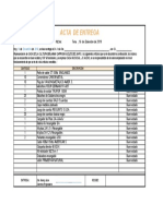 Acta de Entrega Materiales Excel