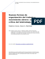 Federico Vocos, Oscar A. Martinez (2004) - Nuevas Formas de Organizacion Del Trabajo y Movimiento Obrero Una Vision Critica Del Teletrabajo