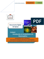 Unidad I. Introducción Al Metabolismo y La Bioenergética