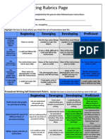 Ole Procedural Writing Rubric