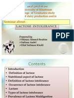 Seminar About:: Lactose Intolerance