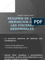 RESUMEN DE LA INERVACION DE LAS VISCERAS ABDOMINALES Gilberto Moran