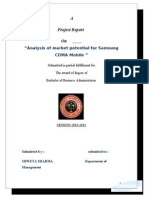 A Project Report On: Analysis of Market Potential For Samsung CDMA Mobile