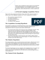 Second Language Acquisition Theory Seeks To Quantify How and by What Processes Individuals Acquire A Second Language