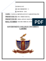 Clinical Importance of Carbohydrates