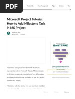 Microsoft Project Tutorial - How To Add Milestone PDF