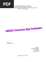 Unidad 3 Decisiones Bajo Certidumbre