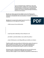 La Prueba de Referencia Es Toda Declaración Realizada Por Fuera Del Juicio Oral y Es Utilizada para Probar o Excluir Uno o Varios Elementos Del Delito