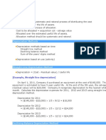 Depreciation Methods: (Example, Straight Line Depreciation)