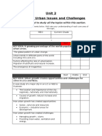 Unit 2 Section A - Urban Issues and Challenges Specification Checklist