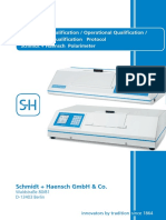 Installation Qualification / Operational Qualification / Performance Qualification Protocol Schmidt + Haensch Polarimeter