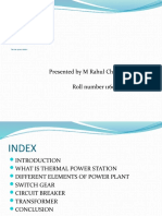 Presented by M Rahul Chandra Roll Number 11603027: Thermal Power Station