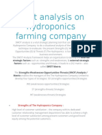 Swot Analysis On Hydroponics Farming Company