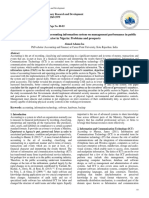 The Impact of Computerized Accounting Information System On Management Performance in Public Sector in Nigeria: Problems and Prospects