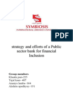 Strategy and Efforts of A Public Sector Bank For Financial Inclusion