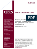 Nuevos Documentos CEDES. Propuesta de Evaluación de Estrategias de Atención Primaria en Salud. Una Aplicación Al Caso de La Ciudad de Buenos Aires