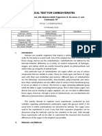 Chemical Test For Carbohydrates: Cancejo, JC, Bacolod, AM, Medrano BAM, Pagunuran, R, de Jesus, D. and Calubaquib, RP