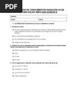 Evaluación de Conocimientos Radiación Uv de Origen Solar Obra Don Vicente Iii