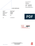 Coverpage To Material/Test Certificate