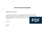 Certificado de Honorabilidad