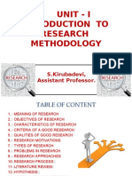 Introduction To Research Methodology