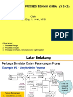 Perancangan Proses Teknik Kimia (3 SKS) : Oleh: Dr. Eng. Ir. Irvan, M.Si