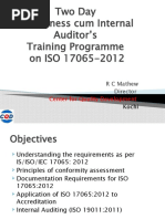 Two Day Awareness Cum Internal Auditor's Training Programme