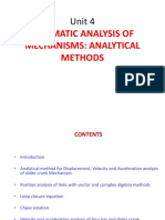 Unit IV Kinematic Analysis of Mechanisms Analytical Method PDF