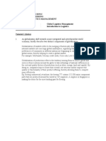 Ngee Ann Polytechnic School of Engineering Diploma in Logistics Management Global Logistics Management Pre-Requisites Introduction To Logistics