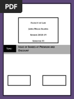 Issue - of - Shares Prem and Discount
