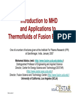 Introduction To MHD and Applications To Thermofluids of Fusion Blankets