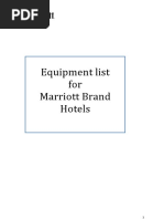 Equipment List For Marriott Brand Hotels