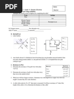 EXERCISE CHAPTER 2 - Grade 9 - Dynamic Electricity A. Electric Current and Voltage Definition Term Analogy