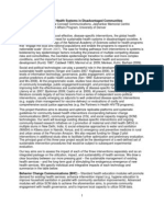 Platforms For Sustainable Health Systems in Disadvantaged Communities: University of Denver - Jaishankar Memorial Center Concept Paper